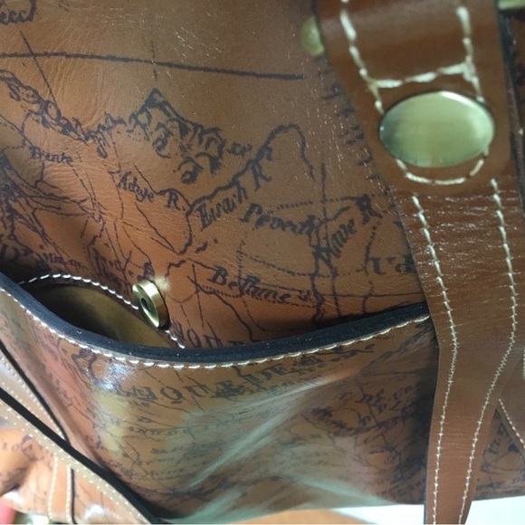 New! Patricia Nash Benvenuto Leather Signature Map Tote Bag - Picture 10 of 13